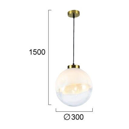 Lustr na lanku VANA 1xE27/40W/230V krémová/zlatá