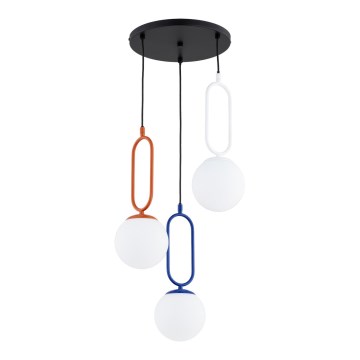 Lustr na lanku VAVIL 3xE27/15W/230V pestrobarevná