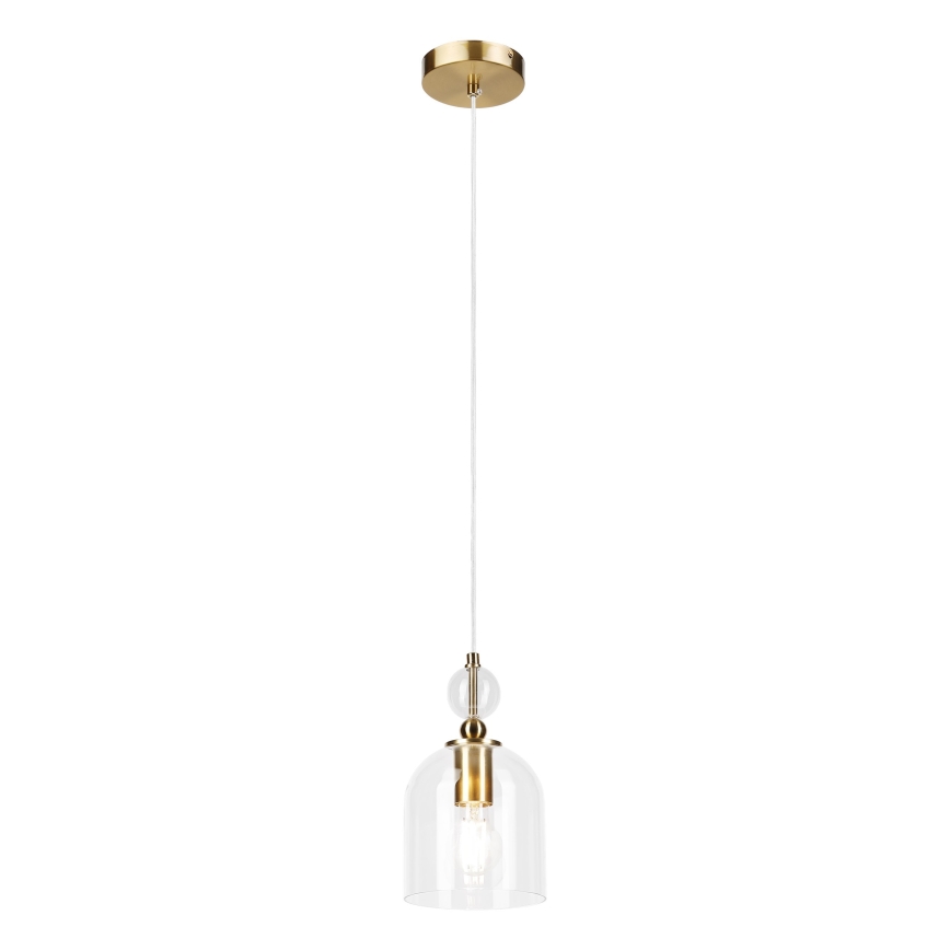 Lustr na lanku VELARE 1xE27/15W/230V zlatá/čirá