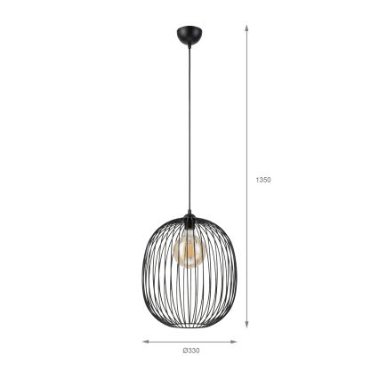 Lustr na lanku VELARE 1xE27/15W/230V zlatá/čirá