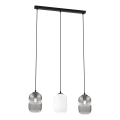 Lustr na lanku VERDI 3xE27/15W/230V černá/šedá/bílá
