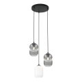 Lustr na lanku VERDI 3xE27/15W/230V pr. 30 cm černá/šedá/bílá