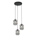 Lustr na lanku VERDI 3xE27/15W/230V pr. 30 cm černá/šedá