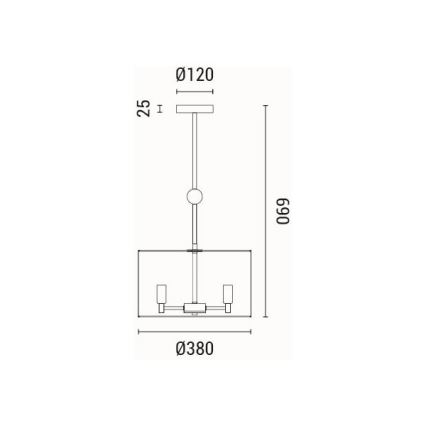 Lustr na lanku VERONA 3xE14/15W/230V