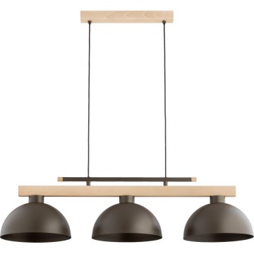 Lustr na lanku VERTA 3xE27/15W/230V hnědá/béžová