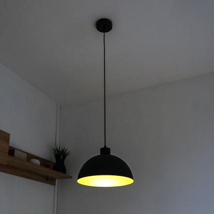 Lustr na lanku VESPER 1xE27/15W/230 pr. 18 cm černá/zlatá