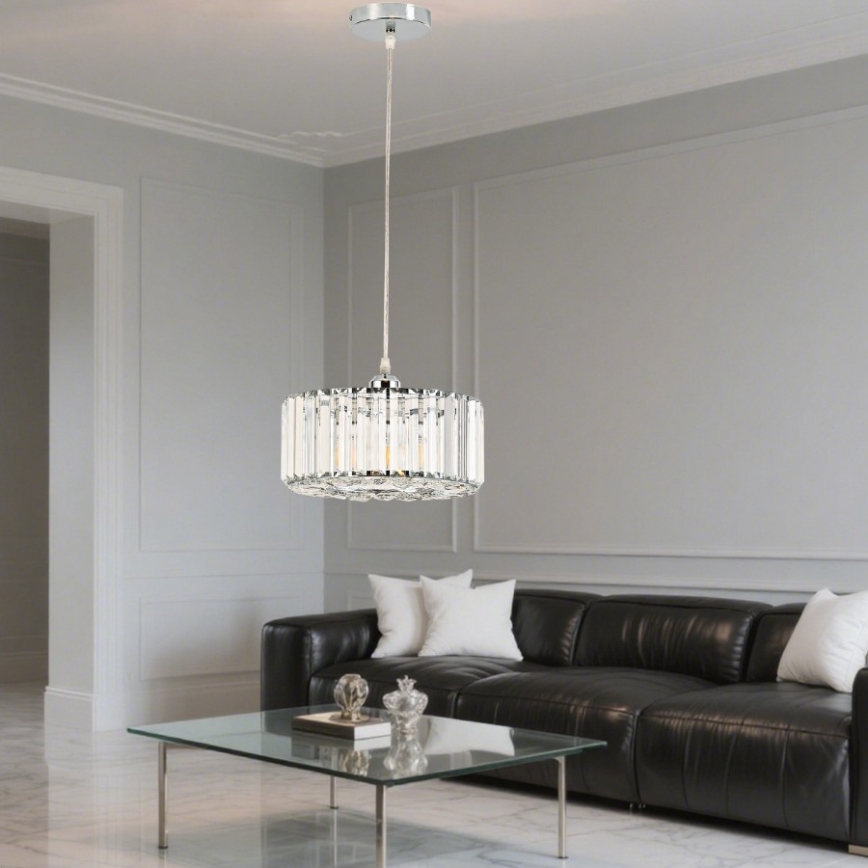 Lustr na lanku VETRO 1xE27/60W/230V lesklý chrom