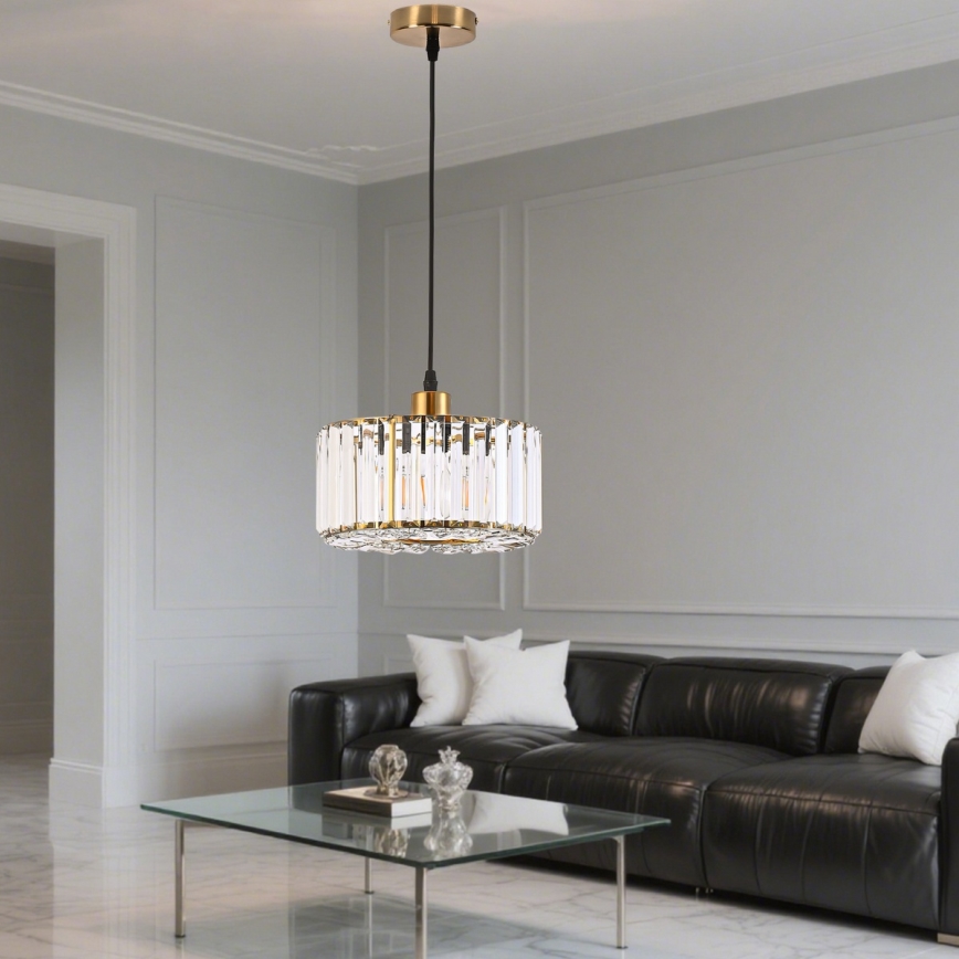 Lustr na lanku VETRO 1xE27/60W/230V zlatá