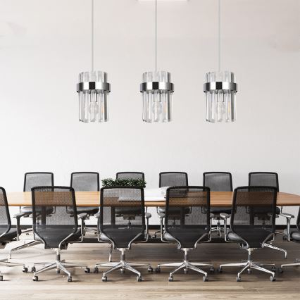 Lustr na lanku VETRO 3xE14/10W/230V lesklý chrom