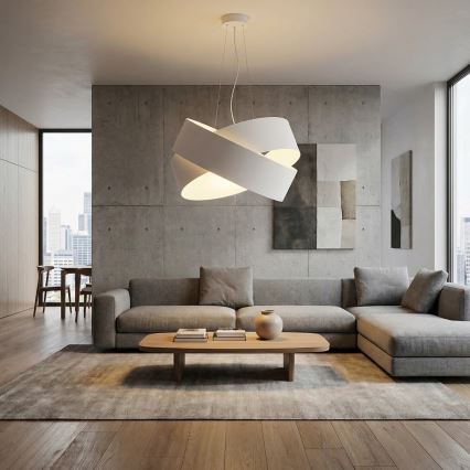 Lustr na lanku VIENO 3xE27/15W/230V bílá