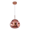 Lustr na lanku VITRO 1xE27/7W/230V pr. 25 cm rose gold