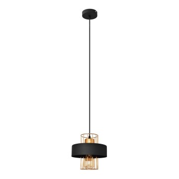 Lustr na lanku VOLTA 1xE27/15W/230V černá/zlatá