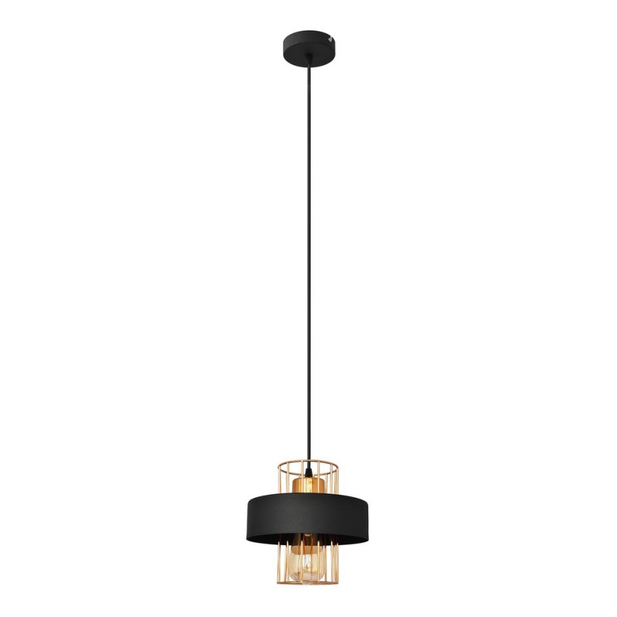 Lustr na lanku VOLTA 1xE27/15W/230V černá/zlatá