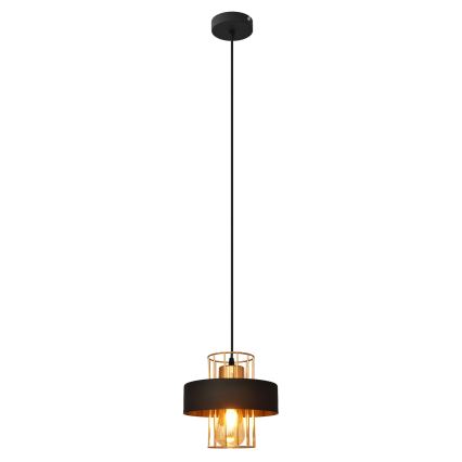 Lustr na lanku VOLTA 1xE27/15W/230V černá/zlatá