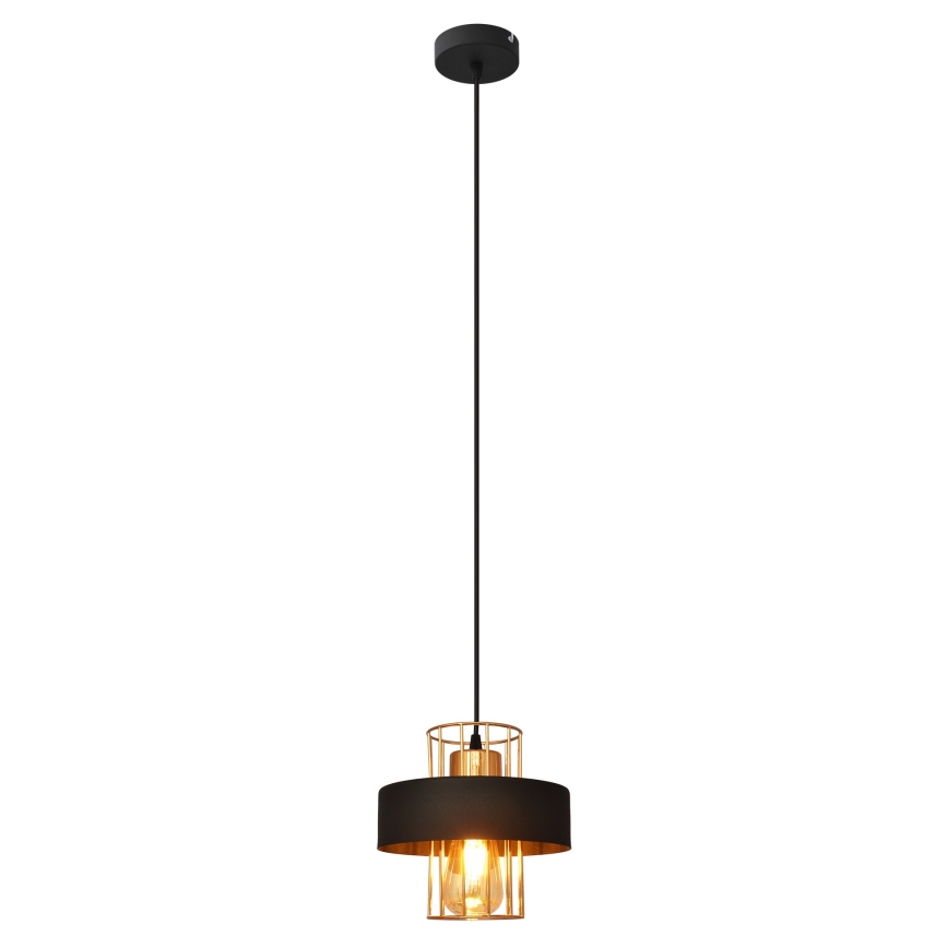 Lustr na lanku VOLTA 1xE27/15W/230V černá/zlatá