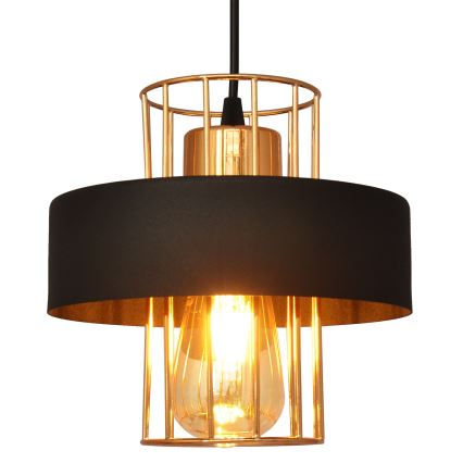 Lustr na lanku VOLTA 1xE27/15W/230V černá/zlatá