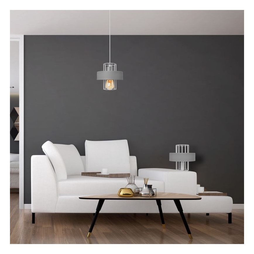 Lustr na lanku VOLTA 1xE27/15W/230V šedá
