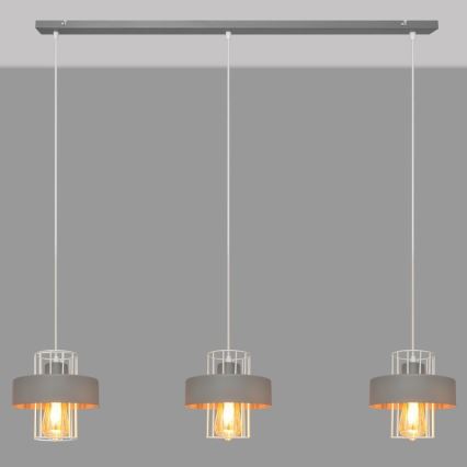 Lustr na lanku VOLTA 3xE27/15W/230V šedá