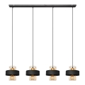 Lustr na lanku VOLTA 4xE27/15W/230V černá/rose gold