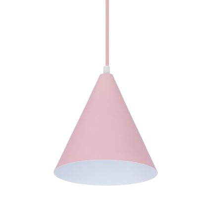 Lustr na lanku VOSS 1xE27/40W/230V růžová/bílá