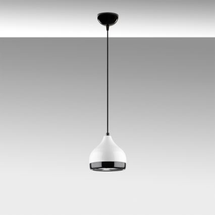Lustr na lanku YILDO 1xE27/40W/230V bílá/černá