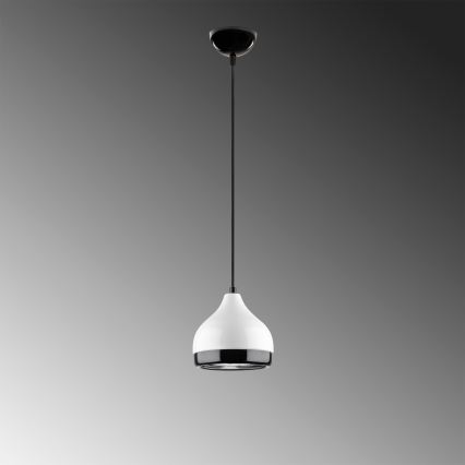 Lustr na lanku YILDO 1xE27/40W/230V bílá/černá