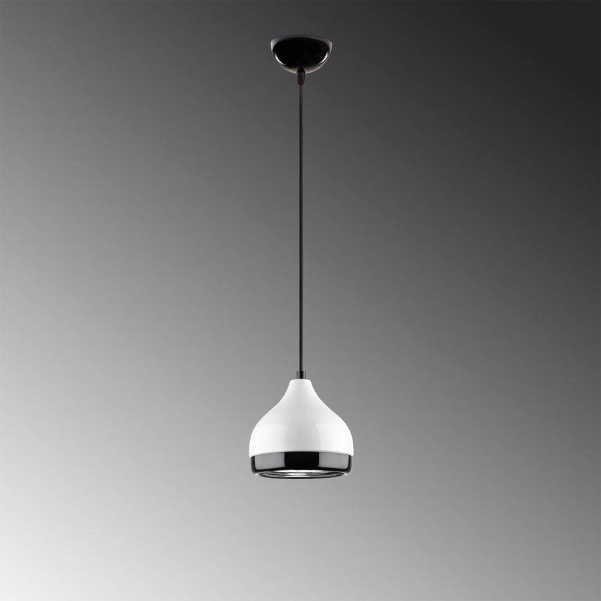 Lustr na lanku YILDO 1xE27/40W/230V bílá/černá