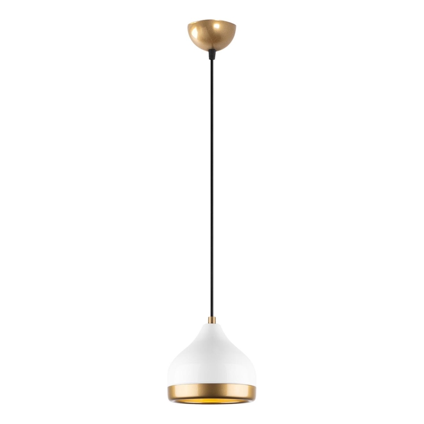 Lustr na lanku YILDO 1xE27/40W/230V bílá/zlatá