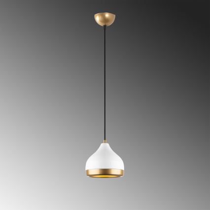 Lustr na lanku YILDO 1xE27/40W/230V bílá/zlatá