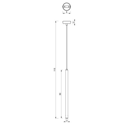 Lustr na lanku YORU 1xG9/8W/230V 50 cm mosaz