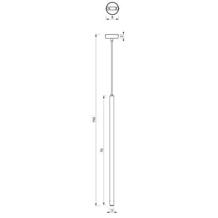 Lustr na lanku YORU 1xG9/8W/230V 70 cm černá