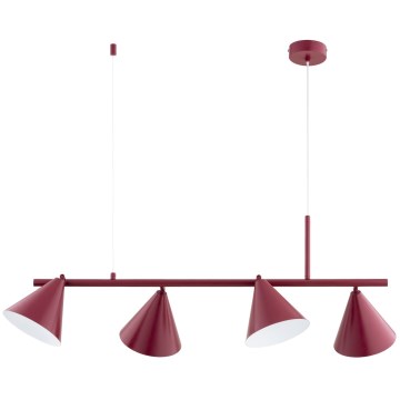 Lustr na lanku ZELTA 4xE27/15W/230V červená