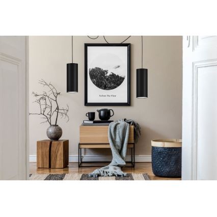 Lustr na lanku ZIK 2xE27/40W/230V pavouk černá