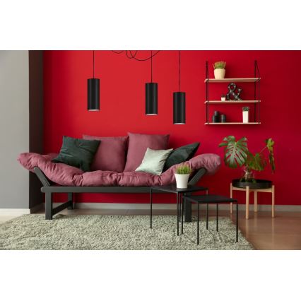 Lustr na lanku ZIK 3xE27/40W/230V pavouk černá