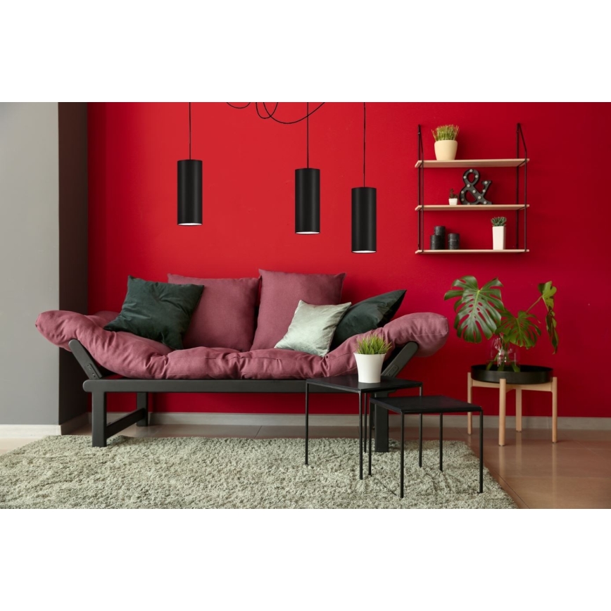 Lustr na lanku ZIK 3xE27/40W/230V pavouk černá