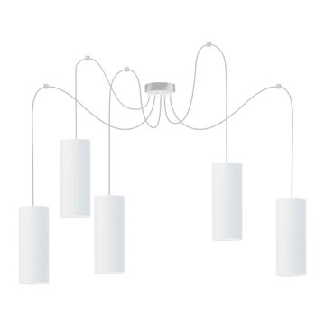 Lustr na lanku ZIK 5xE27/40W/230V pavouk bílá