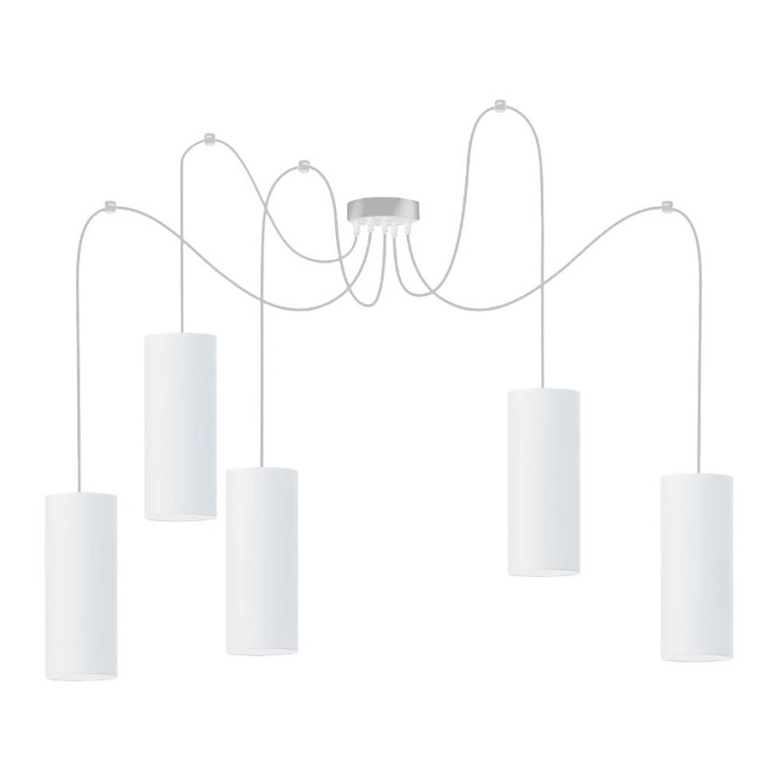 Lustr na lanku ZIK 5xE27/40W/230V pavouk bílá