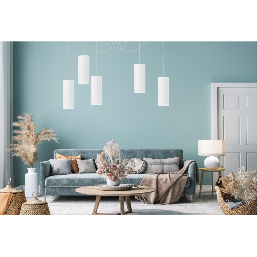 Lustr na lanku ZIK 5xE27/40W/230V pavouk bílá