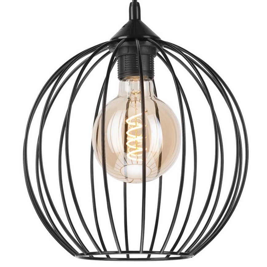 Lustr na lanku ZOYA 1xE27/60W/230V černá