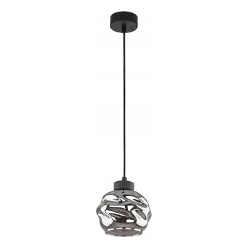 Lustr na lanku ZULIA 1xE27/15W/230V černá/kouřová černá