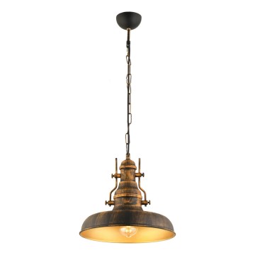 Lustr na řetězu 1xE27/40W/230V bronzová