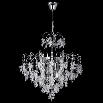 Lustr na řetězu 4xE14/60W/230V pr. 40 cm lesklý chrom