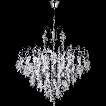 Lustr na řetězu 6xE14/60W/230V pr. 50 cm lesklý chrom