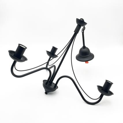 Lustr na řetězu ANTON 3xE14/15W/230V černá