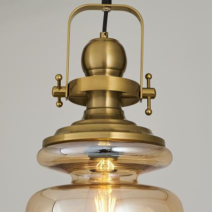 Lustr na řetězu BOTTLE 1xE27/40W/230V zlatá