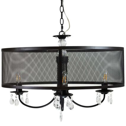 Lustr na řetězu BRESSO 4xE14/12W/230V černá