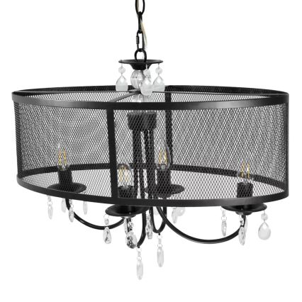 Lustr na řetězu BRESSO 4xE14/12W/230V černá