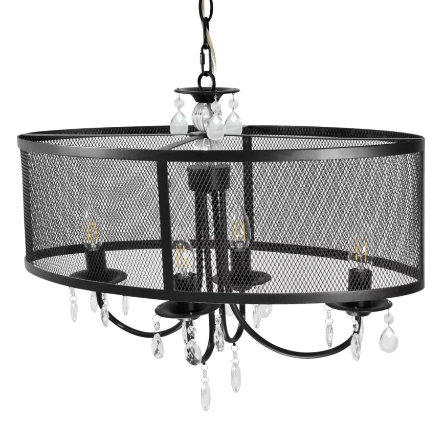 Lustr na řetězu BRESSO 4xE14/12W/230V černá