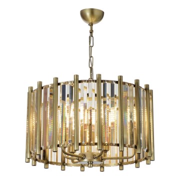 Lustr na řetězu CRYSTALLINE 6xE14/40W/230V mosaz