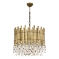 Lustr na řetězu CRYSTALLINE 6xE27/40W/230V pr. 40 cm mosaz
